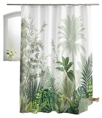Image de Rideau de douche avec crochets Tropical