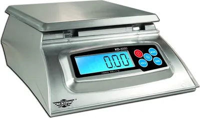 Produktbild von Digitale Küchenwaage Edelstahl 8000g / 1g mit Teigausbeute-Funktion 25x25cm