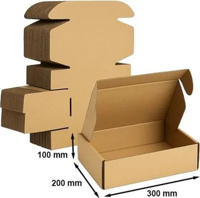 Zdjęcie produktu dla Karton Fasonowy 300x200x100 Wykrojnikowe Brązowo Szare 10 Szt FEFCO 426