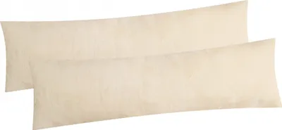 Produktbild von 2er Set Fleece Winter Seitenschläferkissen Bezug in 40x145cm - Ecru Creme - flauschig weich und warm, kuschelig (W-40x145cm-Ecru-2-Stück)