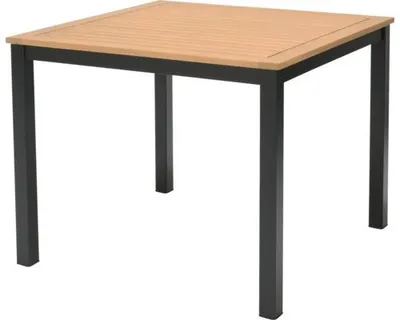 Produktbild von Gartentisch GARDEN PLACE Lynx 89,3 x 89,3 x 74,4 cm schwarz braun mit Tischplatte aus Eukalyptus, pulverbeschichtetes Al