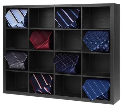 Productafbeelding van Bamboe Stropdas Houder 16 Vakken - Wandmontage - Multifunctionele Organizer - Stropdas Organizer - Natuurlijke Materialen - Stropdas Houder