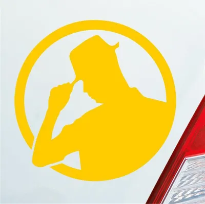 Produktbild von Auto Aufkleber Gentleman Mann Man Tuning JDM 10x10 cm Gelb Sticker Heckscheibenaufkleber