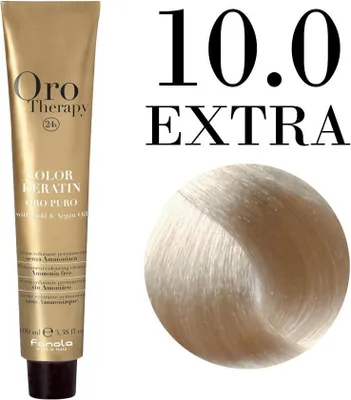 Produktbild von Fanola Oro Therapy 10.0 Blonde Platinum, Blond, Blonde Platinum, Frauen, 100 ml, Farbspeichernd, Lang anhaltend, Glanz, Weichmachend, Tube
