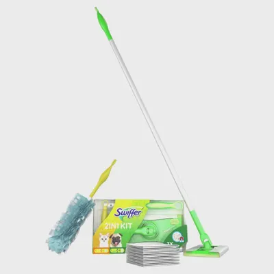 Produktbild von Reinigungsmopp-Set mit 8 Trockenbezugstüchern und Staubwedel-Nachfüllpackung