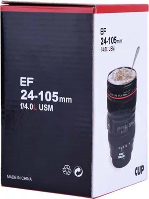 Imagen del producto de Taza térmica de acero inoxidable con forma de lente de cámara, ideal para viajes, color