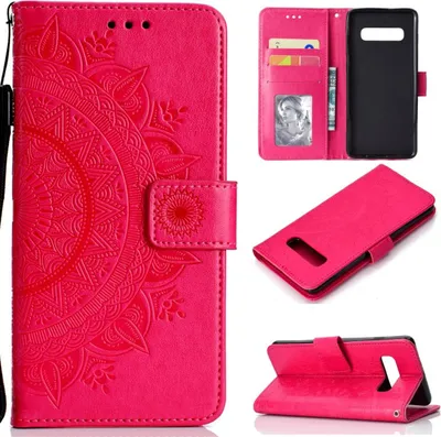 Image de Housse pour Samsung Galaxy S10 Housse Flip Case Cover Étui pour téléphone portable Mandala Rose