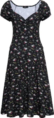 Produktbild von QUEEN KEROSIN Swing Kleid Mit All-Over-Print Howdy Black S