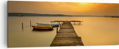 Produktbild von Bild auf Leinwand - Leinwandbild - See Brücke - 140x50cm - Wand Bild - Wanddeko - Wandbilder - Leinwanddruck - Bilder - Kunstdruck - Wanddekoration - Leinwand bilder - Wandkunst - AB140x50-3673