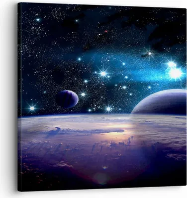 Produktbild von Bild auf Leinwand - Leinwandbild - Kosmos Planet - 30x30cm - Wand Bild - Wanddeko - Wandbilder - Leinwanddruck - Bilder - Kunstdruck - Wanddekoration - Leinwand bilder - Wandkunst - AC30x30-3575
