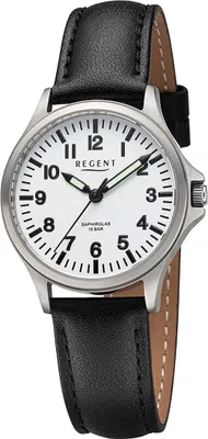 Produktbild von Regent Leder Damen Uhr Armbanduhr Quarz schwarz Lederarmband D2UR2092565