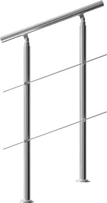 Produktbild von MONZANA® Treppengeländer Edelstahl Pflegeleicht 80cm mit 2 Querstreben Innen und Außen Handlauf Geländer Brüstung Balkon