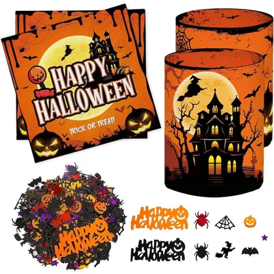 Productafbeelding van Servetten: 20Confetti: 15 gramWindlicht: 12PompoenSpinnenwebHalloween