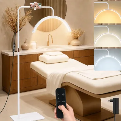 Halbmond-Wimpernlampe 58 cm, 40 W, dimmbar, mit Telefonhalter, weiß