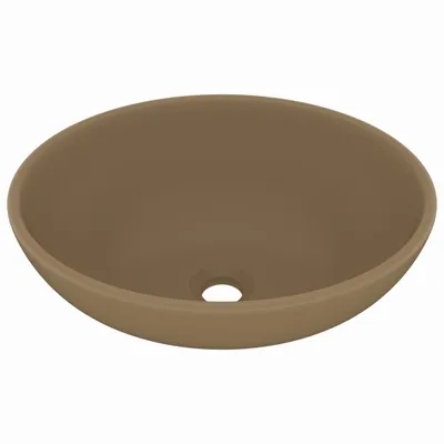 Produktbild von s Ovales Waschbecken Matt Creme 40x33 cm Keramik