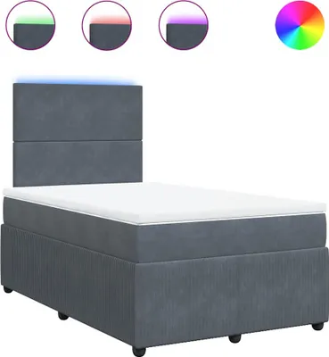 Produktbild von vidaXL Boxspringbett mit Matratze Dunkelgrau 120x190 cm Samt