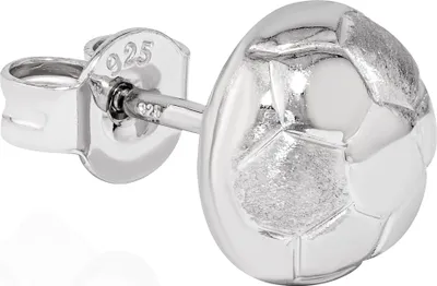 Produktbild von NKlaus Einzel Ohrstecker Fussball 925 Silber Ohrringe 8,5mm anlaufgeschützt glanz-matt Motiv Ohrring Männer Jungs 13786