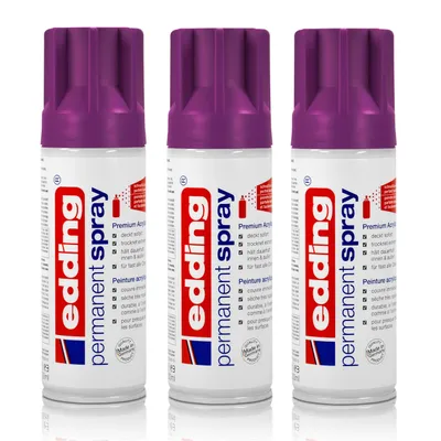 Produktbild von 3x edding Permanent Spray beere 200 ml Premium Acryllack