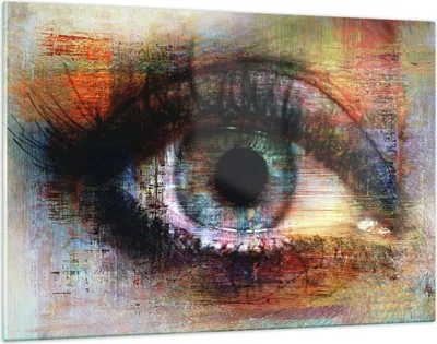 Produktbild von Bilder auf glas - Auge Abstraktion - 120x80cm - Glasbilder - Wandbilder - Kunstdruck - zum Aufhängen bereit - Wanddekoration aus Glas - Glas Bilder - Wandbild auf Glas - Einteilig - GAA120x80-3518