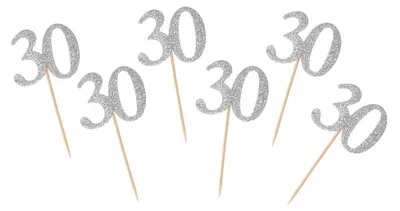 Produktbild von 30. Geburtstag 6 Picker silber