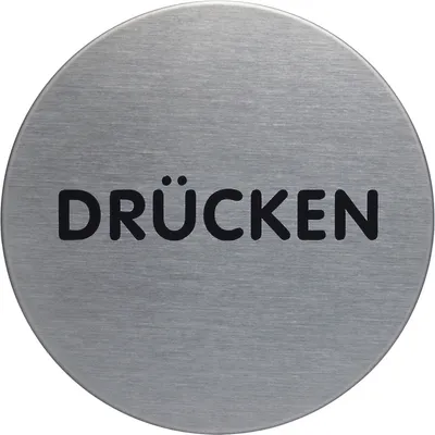 Produktbild von Piktogramm 'Drücken' Edelstahl Packung mit 5 Stück
