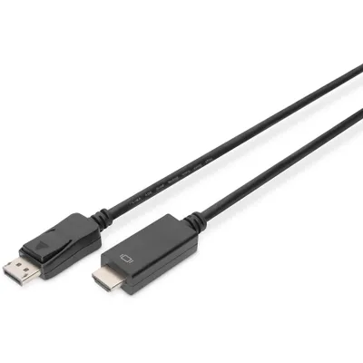 Produktbild von Digitus DisplayPort Adapterkabel, DP - HDMI Typ A, 2 m, HDMI Typ A (Standard), DisplayPort, Stecker, Stecker, Gerade