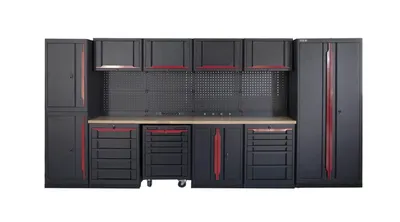 Produktbild von HBM Expert modulares Werkstattsystem, 17-teilig, schwarz-rot