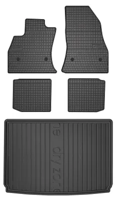 Productafbeelding van Rubberen automatten + kofferbakmat voor Fiat 500L 2012-2022 (MPV) – 5-delig, zwart, op maat – Wielganizator SolidPRO