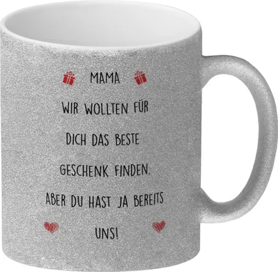 Produktbild von Muttertag Glitzer-Kaffeebecher mit lustigem Spruch