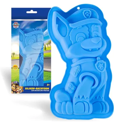 Produktbild von Paw Patrol Chase Silikon Backform 25x18 cm Kuchenform Platin-Silikon POS 30192