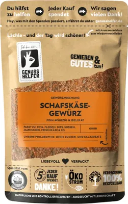 Produktbild von Schafskäse Gewürz, gerebelt, perfekt zum Kochen für Käse- und Tomatenspeisen, leckere Aromen für Fetakäse, 100g