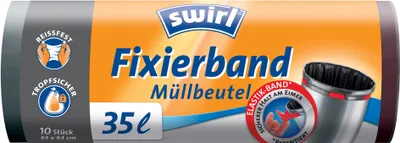 Image de swirl Sacs poubelle avec lien de fixation noir 35 litres 10 sacs