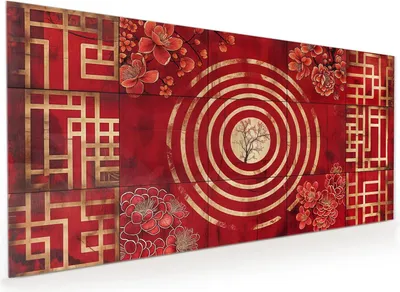 Produktbild von Küchenrückwand Spritzschutz Glas mit Motiv Blumenmuster Kreise 40 x 40 cm