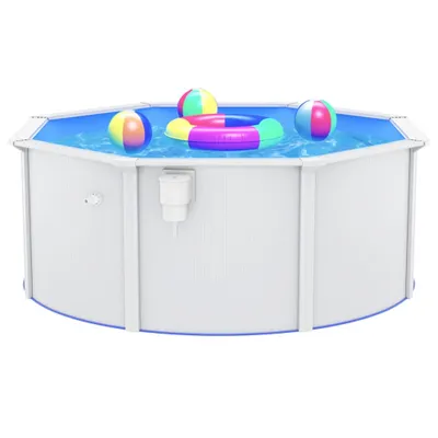 Image de Piscine avec parois en acier 300x120 cm Blanc
