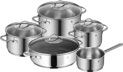 Produktbild von WMF Kochgeschirr-Set Provence Plus – 5-teilig – 18/10 Cromargan Edelstahl – Hochglanzpoliert – Induktionstauglich – TransTherm Universalboden – Glasdeckel