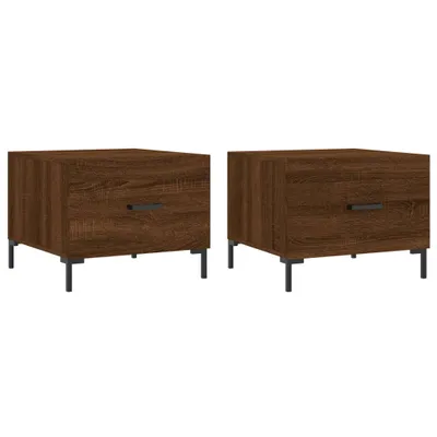 Image de vidaXL Tables basses 2 pcs. Brun imitation chêne 50x50x40 cm bois composite