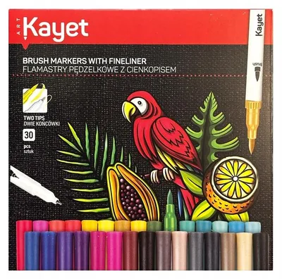 Produktbild von Kayet 30er Set 2-in-1 Pinsel- & Fineliner-Marker