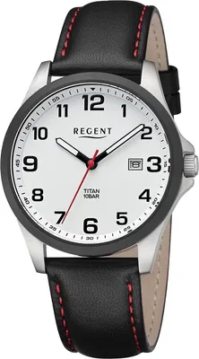 Produktbild von Regent Herren Armbanduhr BA-780 Leder schwarz