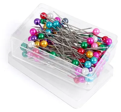 Produktbild von 200 Stück Stecknadeln mit Kopf,Glaskopfnadeln,Edelstahl Stecknadeln Mehrfarbig Glaskopfstecknadeln für Basteln Nähen Säumen Craft,Jewelry Komponenten Dekoration(38mm)