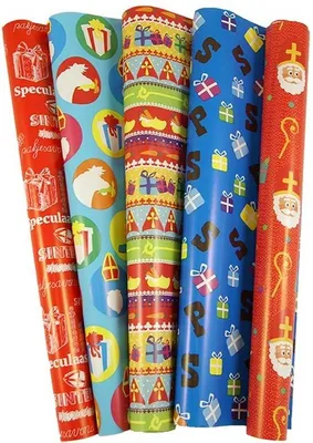 Image de Papier cadeau Sinterklaas - 5 pièces 300 x 70 cm.