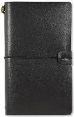 Produktbild von Voyager Notizbuch Schwarz, Lederbindung, 11,4 x 17,7 cm, 80 g/m², modulare Minen
