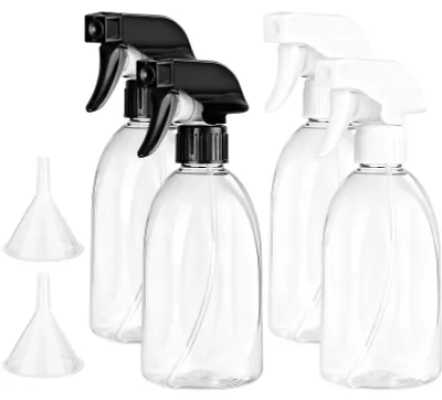 Produktbild von Set mit 4 wiederbefüllbaren Sprühflaschen à 500 ml mit Trichter