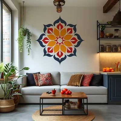 farbenfrohes Mandala – Decords Wandtattoo, Produktansicht 1