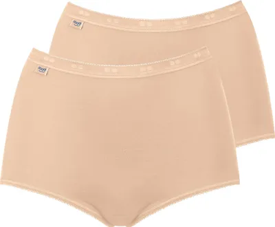 Produktbild von Sloggi Damen-Slips, hautfarben, Basic+ Maxi, 2-teilig, aus Baumwolle, Größe 42