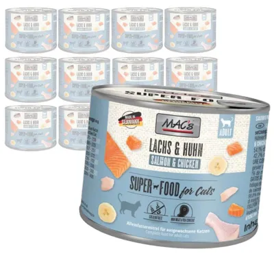 Produktbild von MAC's Katzen-Nassfutter Lachs-Huhn 12x200g