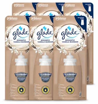 Image de 6 recharges Glade Sense & Spray, parfum Romantic Vanilleblüte, 18 ml, lot avantageux, 6 pièces