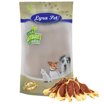 Produktbild von 1 kg Lyra Pet® Kaninchenohren gefüllt mit Huhn