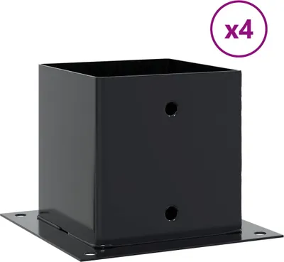 Obrázek produktu pro vidaXL Sloupková podpěra čtvercová 4 kusy 141x141 mm práškově lakovaná ocel