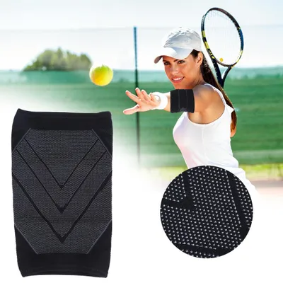 Produktbild von 2 Stück Nylon-Strick-Ellbogenschoner, atmungsaktiver Schutz, Nackenstützgürtel, Outdoor-Sport XL