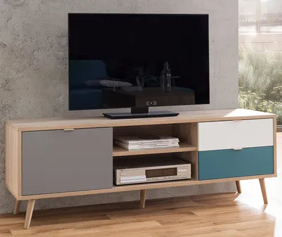 Zdjęcie produktu dla TV-Board >Visby< in Sonoma-Eiche - 150x52x40cm (BxHxT)
